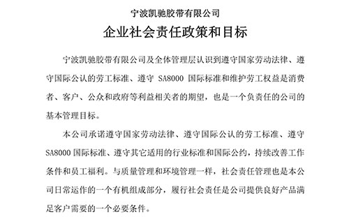 企業(yè)社會責(zé)任政策、目標(biāo)